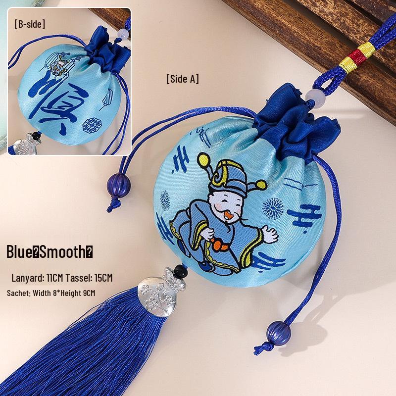 Dragon Boat Festival Brocade Sachet Bag - Portable Hanfu Purse with Ancient Style Pendant