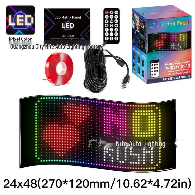 Ultra-Thin USB LED Car Advertising Screen: Full Color, Flexible, Dual-Row Scrolling Display
