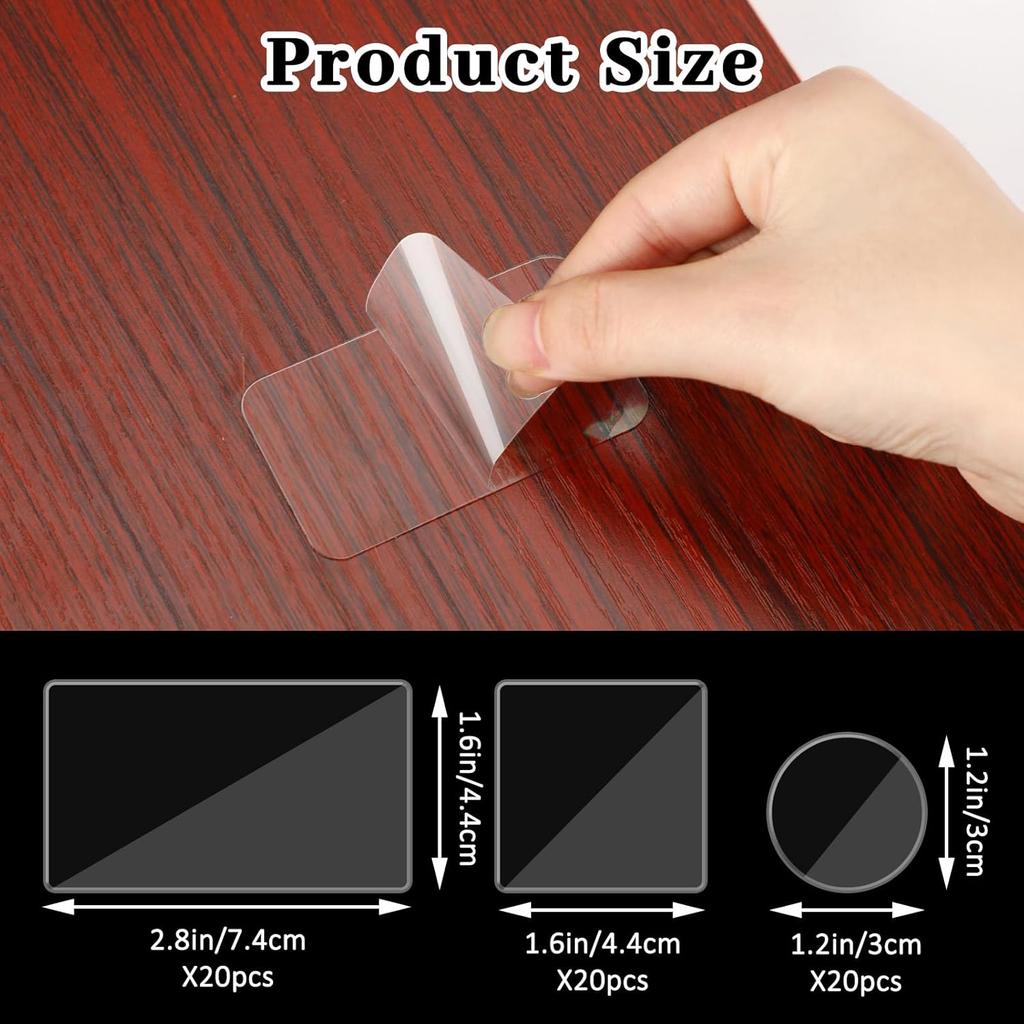 Double Sided Adhesive Pads for Mounting, 60 Pcs Double Sided Mounting Tapes Pre-Cut Sticky Tack Strong Removable Sticky Pads for Papers Door Metals