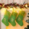 Christmas Green Knitting Stocking Merry Christmas Decor For Home 2025 Xmas Ornaments Decor Navidad Noel Kerst New Year Gift 2025