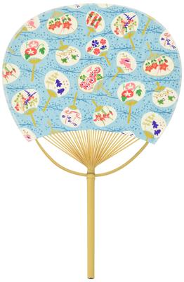 Shikoku Uchiwa Play Fan Size (Japanese Fan), Kyoto-dyed Paper, Set, Wooden, Women's US22-22