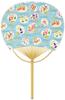 Shikoku Uchiwa Play Fan Size (Japanese Fan), Kyoto-dyed Paper, Set, Wooden, Women's US22-22