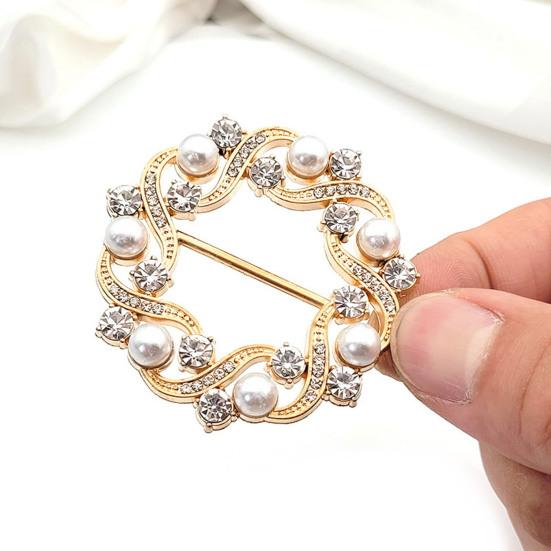 Rhinestone Scarf Ring Artificial Pearl Silk Scarf Clip Elegant Scarf Holder Ring for Women
