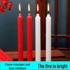 Red & White Long-Burning Smokeless Odorless Household Candles for Emergencies, Romance, Weddings, and Decor
