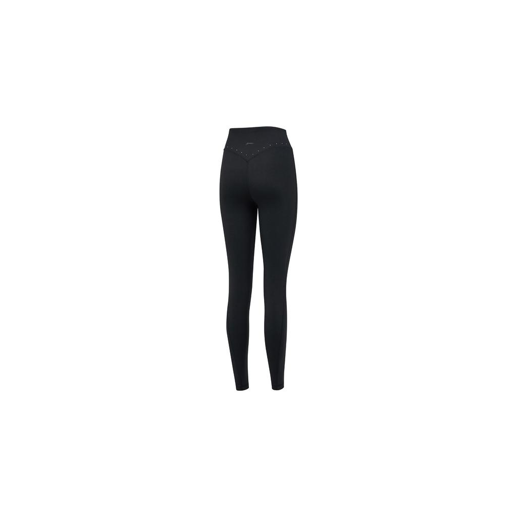 Li Ning Fitness Series Elastic Yoga Knitted Workout Pants Women Bottoms Black AULT514-1