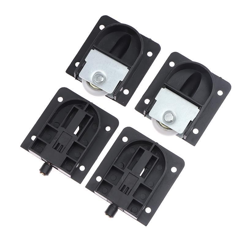 2 paar kledingkast plastic plat thuis schuifdeur katrol zwarte schuifdeur wiel kast nylon katrol hangwiel