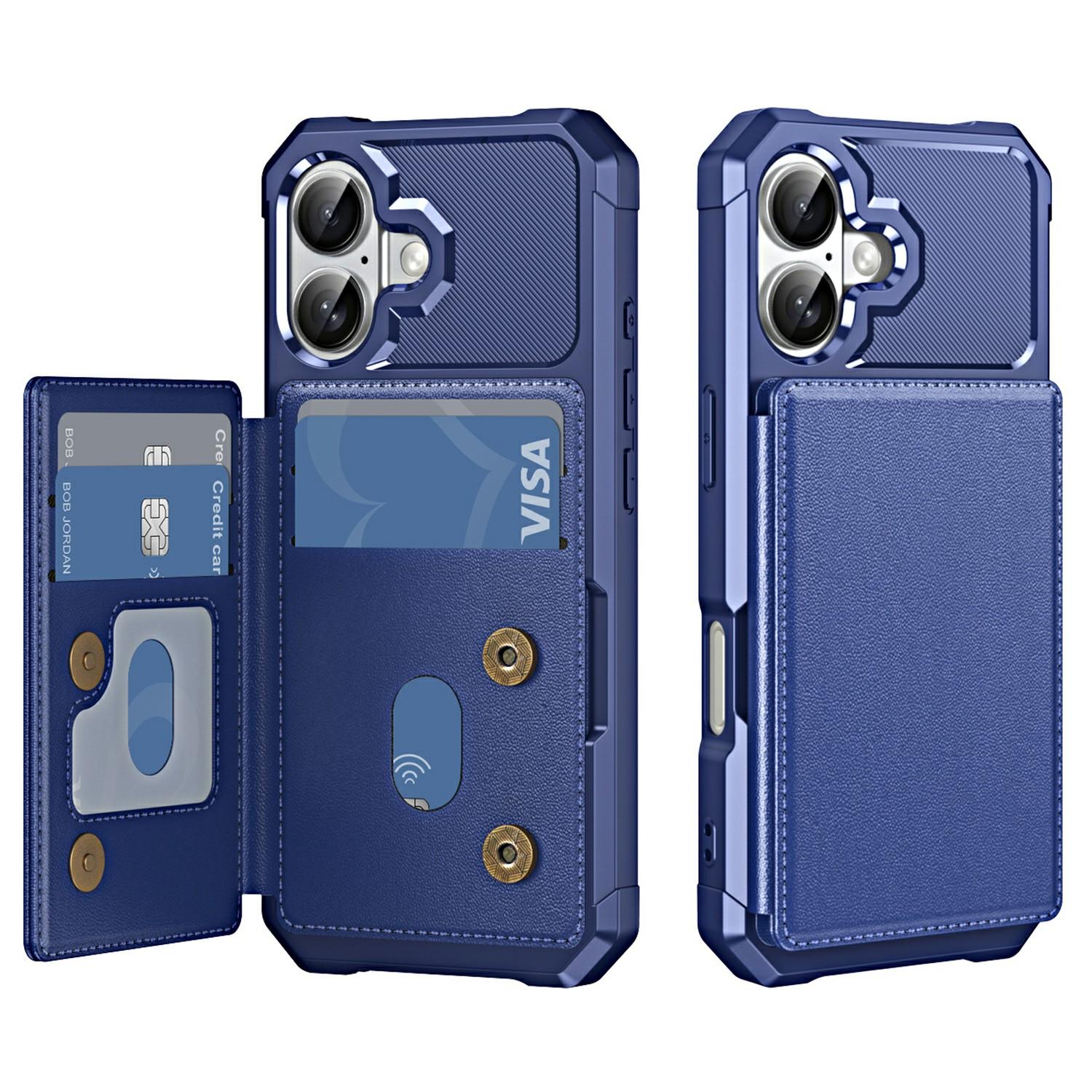 

For iPhone 17 Case Card Slot Kickstand Leather + TPU Reinforced Corner Phone Cover