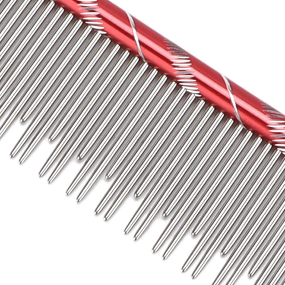 Anti-slip Handle Cat Grooming Comb Dual Length Pins Cat Deshedding Comb Long Short Haired Cat