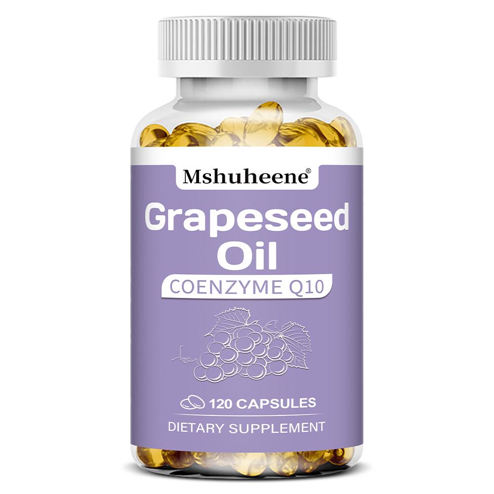 Grapeseed Oil Dietary Supplement, With Coenzyme Q10, Olive Oil, 120 Capsules Per Bottle 120 Capsules