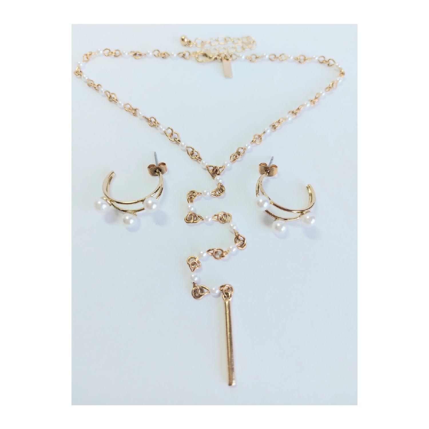 

nci Элегантное вечернее платье, комплект с ожерельем и серьгами (Древнее золото)