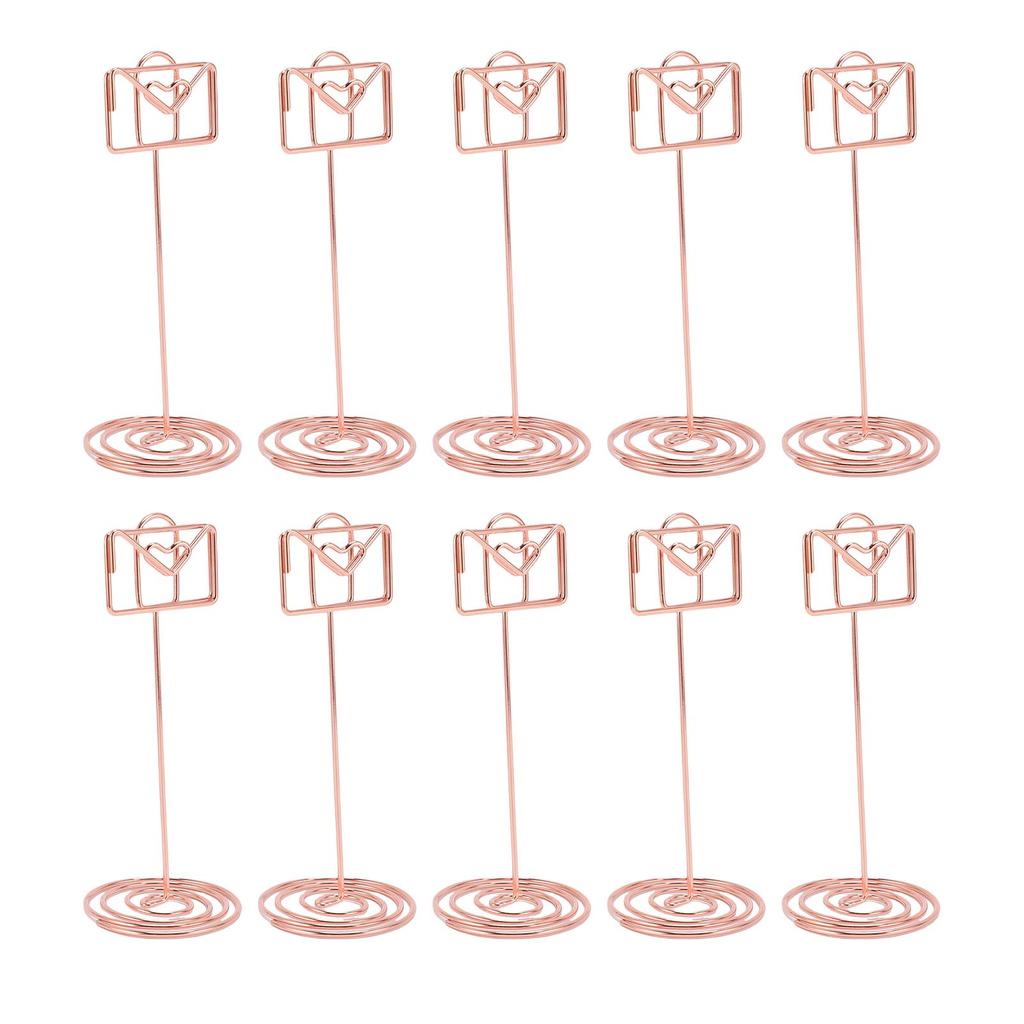10PCS Table Number Holders Envelope Shape Metal Card Clips for Photo Menu Place Cards Restaurant Wedding Party