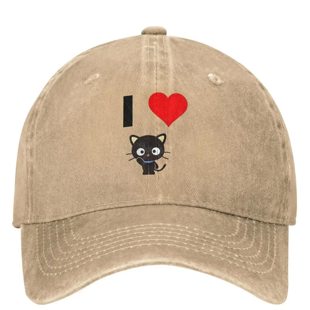 I Love Chococat Sweet Valentine Baseball Cap Couple Women SunProof Trucker Hat Summer Stylish Hiking Fishing Baseball Caps