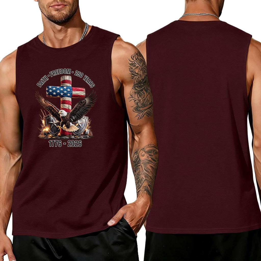 Men's loose and casual print sleeveless shirt