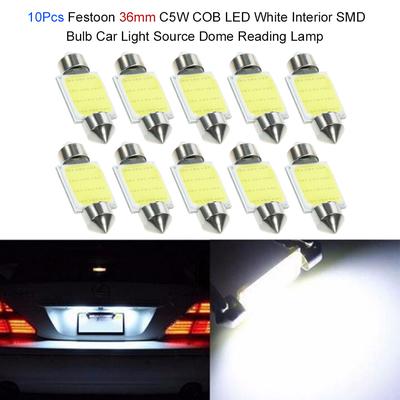 10 unidades festão 36 mm C5W COB LED branco interior lâmpada SMD fonte de luz do carro