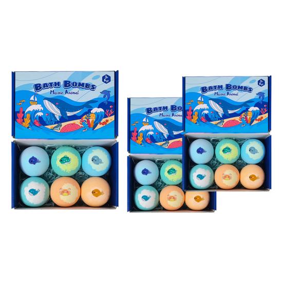 Bath Bombs with Built-In Bath Bubble Toys Skin-Friendly Bubble Bath Set Animal