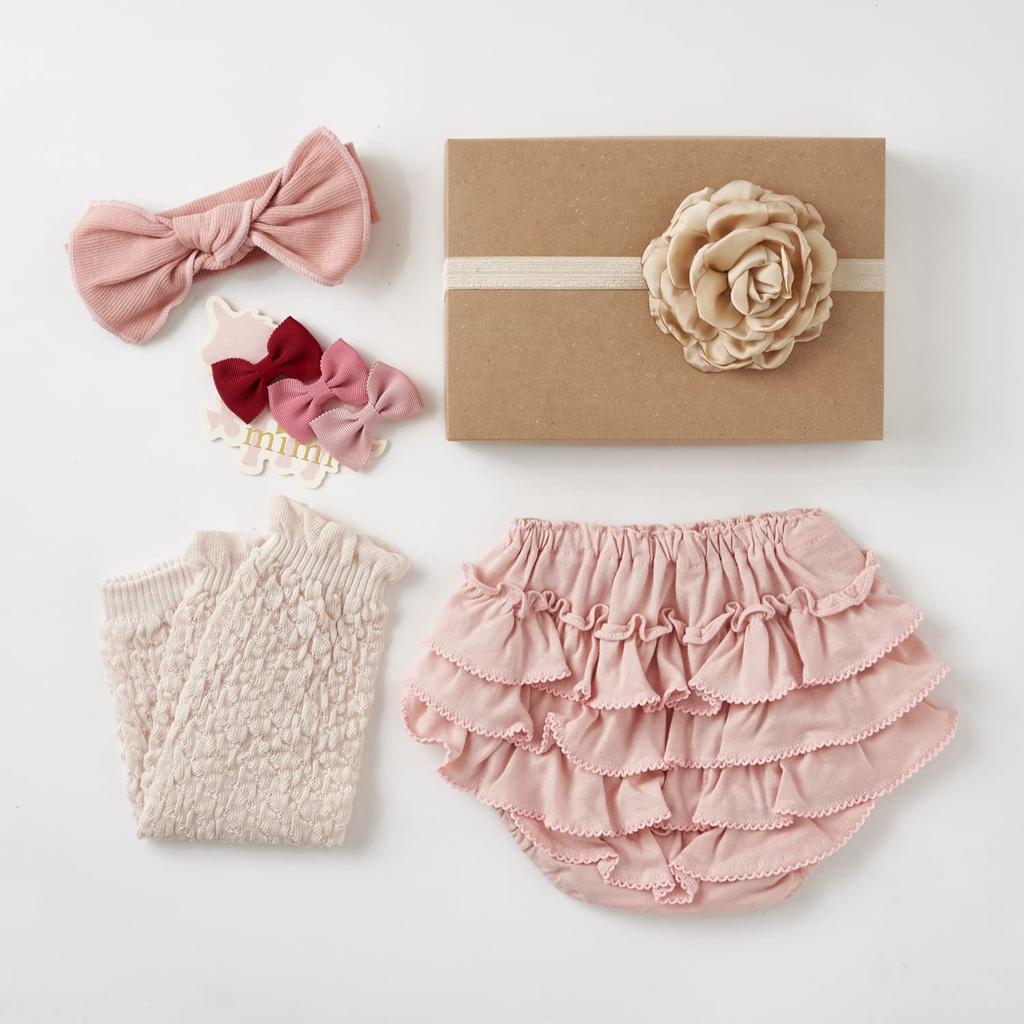 Kufuu Baby Gift for Picot Bloomers In a Box Made In Japan Girls (Moss Pink)