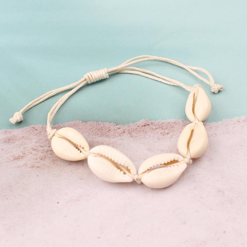 Set Collana, Bracciale, Cavigliera, Conchiglia d'Acqua Dolce & Choker Fatti a Mano Europei e Americani