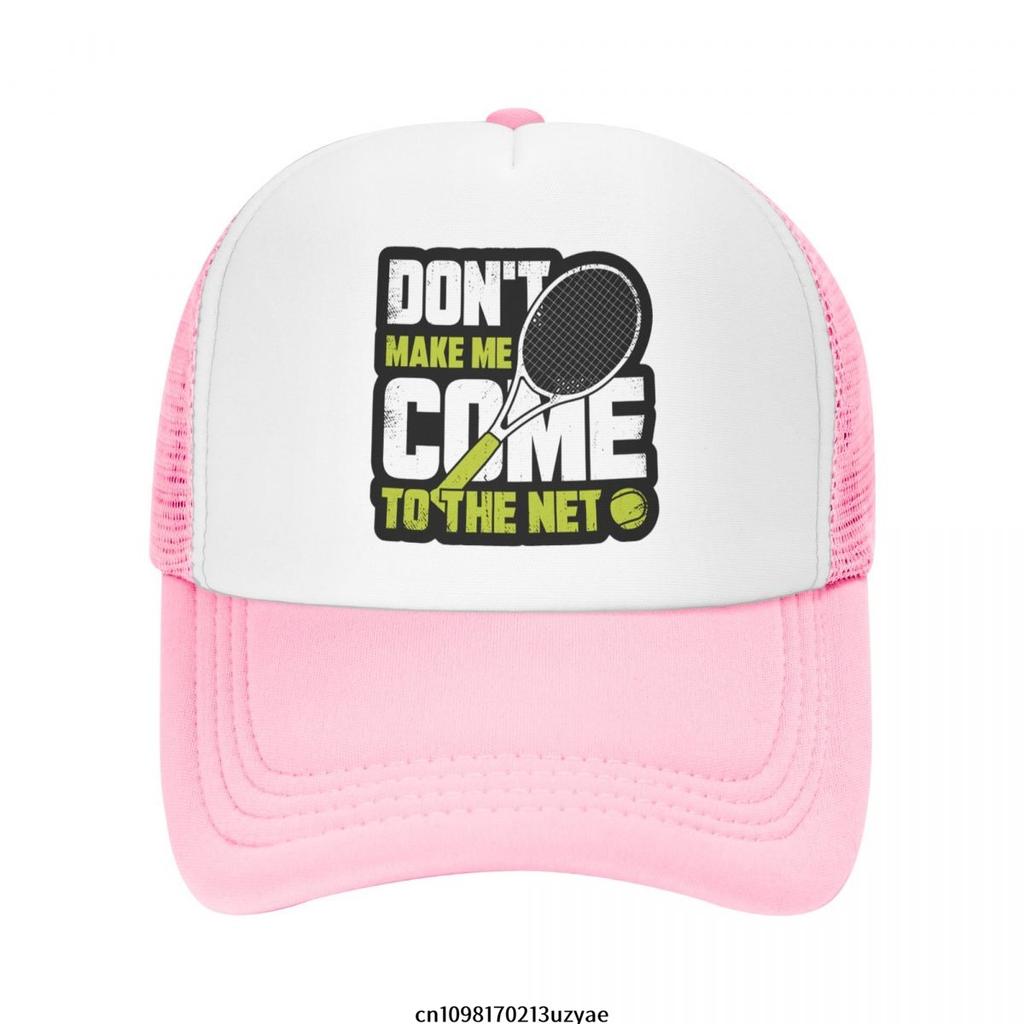 Dont Make Me Come To The Net Tennis Graphic Trucker Hat Polyester Adjustable Mesh Sport Cap