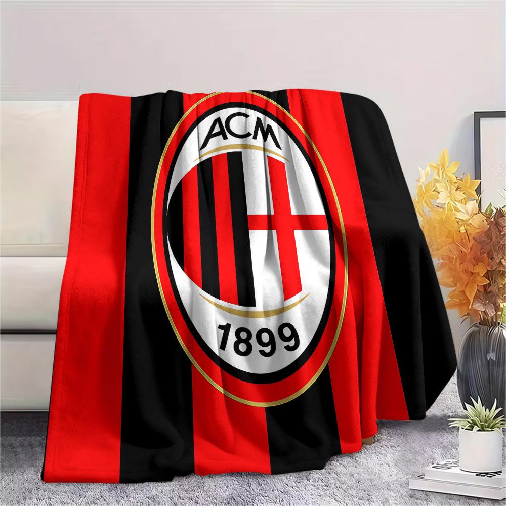 AC Milan Print Flannel Blanket, High Quality Comfortable for All Seasons, Home Decor, Warmth and Comfort, Perfect for Christmas Gifts