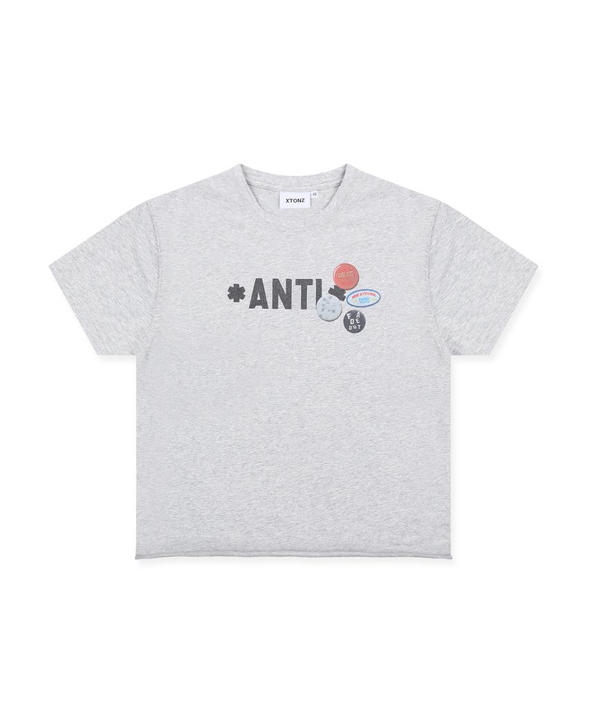 XTONZ Xf010 Anti-Pin Badge T-Shirt (Gray)