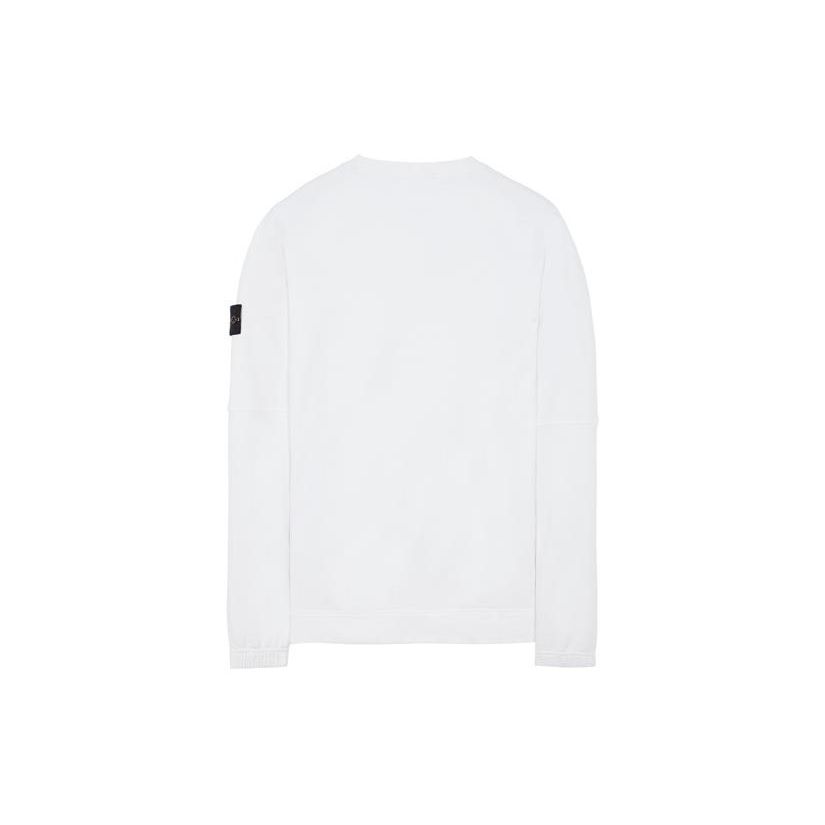 STONE ISLAND Logo Patch Pullover Sweatshirt Men Sweatshirt White 771562020-V0001