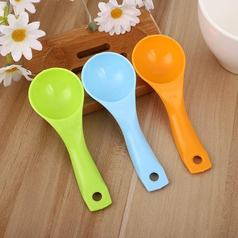 5pcs/Set Plastic Measuring Spoons 1 / 2.5 / 5 / 7.5/ 15ml Measure Gram Cups Child Milk Powder Spice Measuring Scoop Kitchen