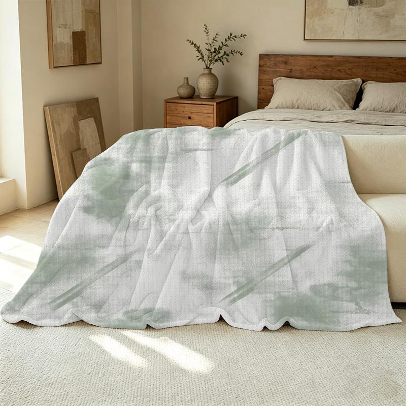 Soft Flannel Throw Blanket, Breathable Solid Color Plush Blanket – Lightweight Cozy for Home, Sofa, Office, All Seasons, Ideal for Napping & Relaxing