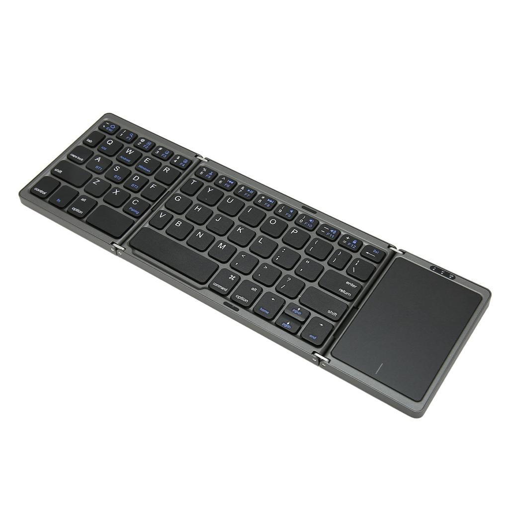 Foldable Keyboard B089T 3 Folded Touchpad Function 64 Keys Portable Type C Charging Magnetic Closure Computer Keyboard
