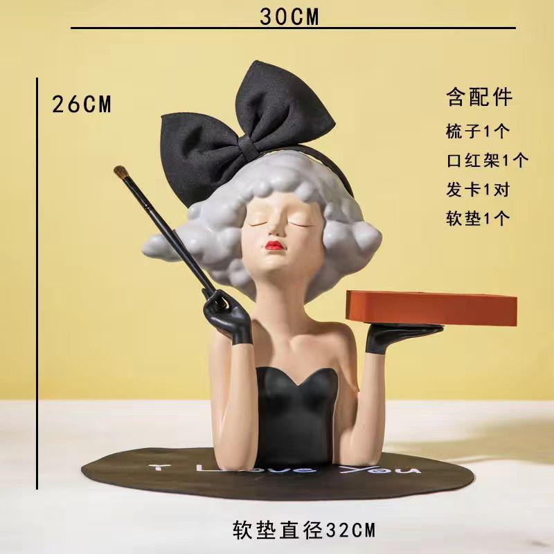 Creative Modern Girl Resin Ornaments Healing Department Porch Sculpture Decoration Home Bedroom Dressing Table Figurines Crafts