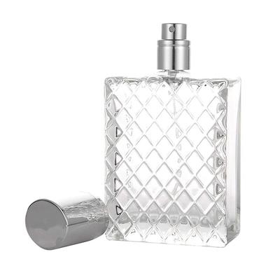 Flacone Profumo da 100 ml Griglie Portatile Trasparente da Viaggio Riutilizzabile Vetro Vuoto per Profumo