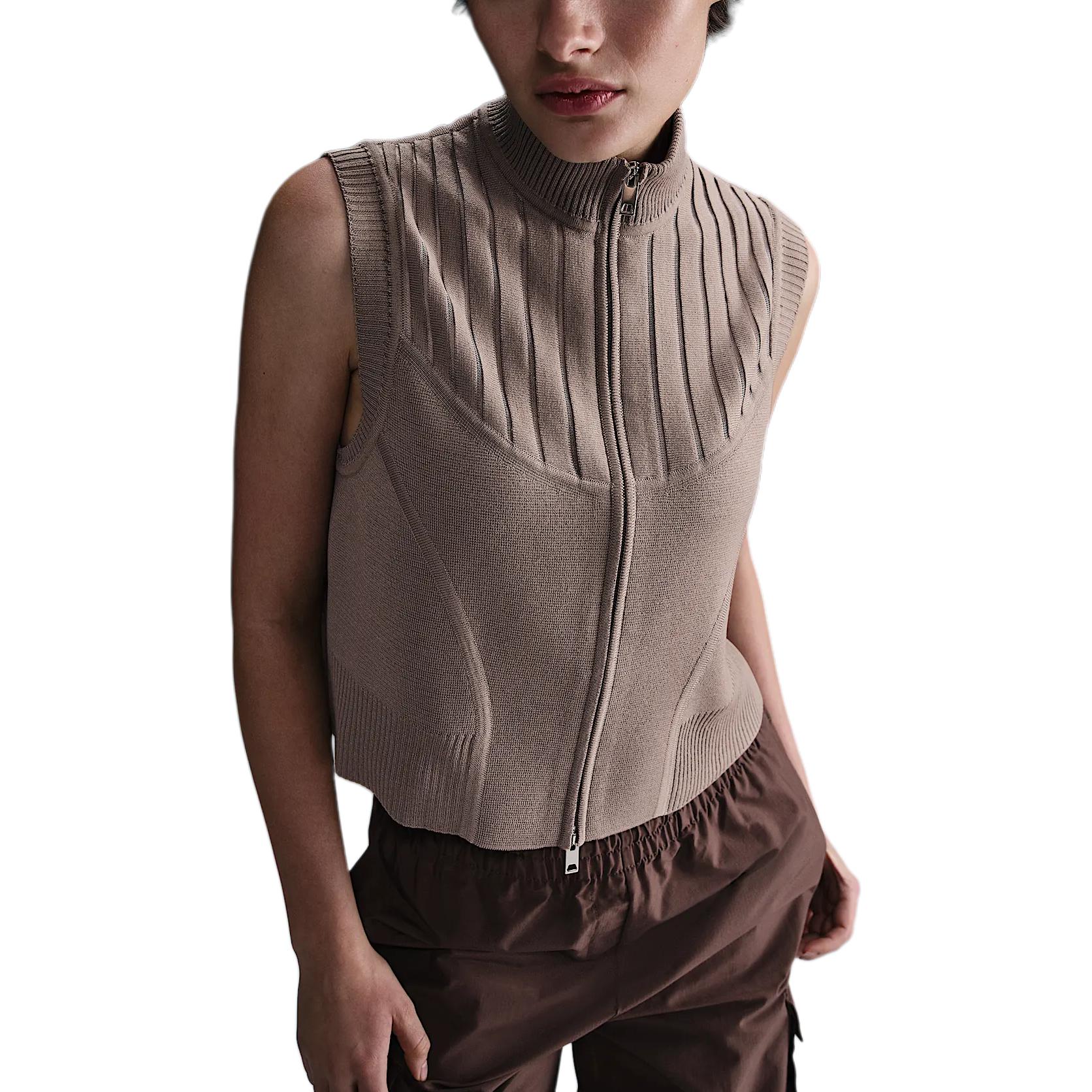 

Nike Every Stitch Considered SS25 Casual Fashion Comfortable Stand Collar Vest Women vest Brown Beige HM9443-248 S