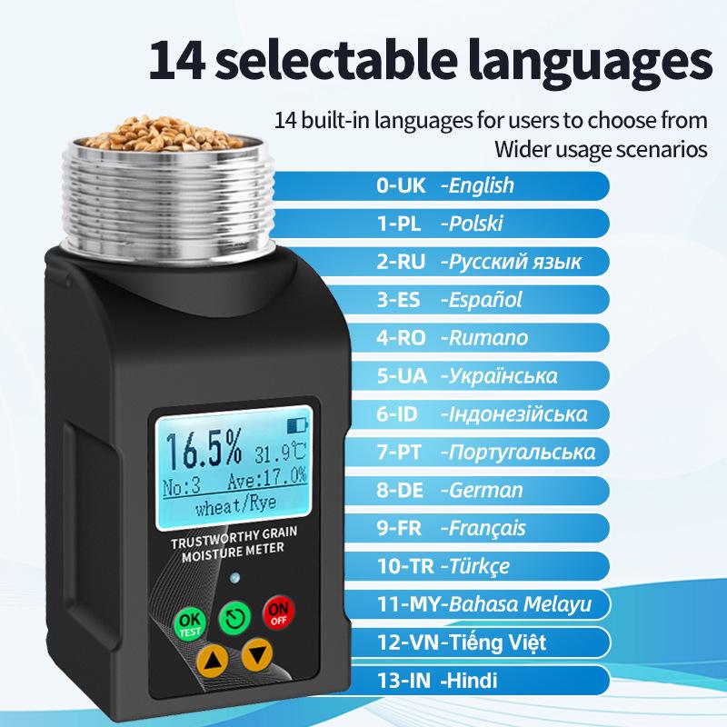 

Multi-Language Cup Moisture Meter for Coffee Beans, Cocoa, Tea Leaves, and Vanilla Cup-type Moisture Meter without Battery