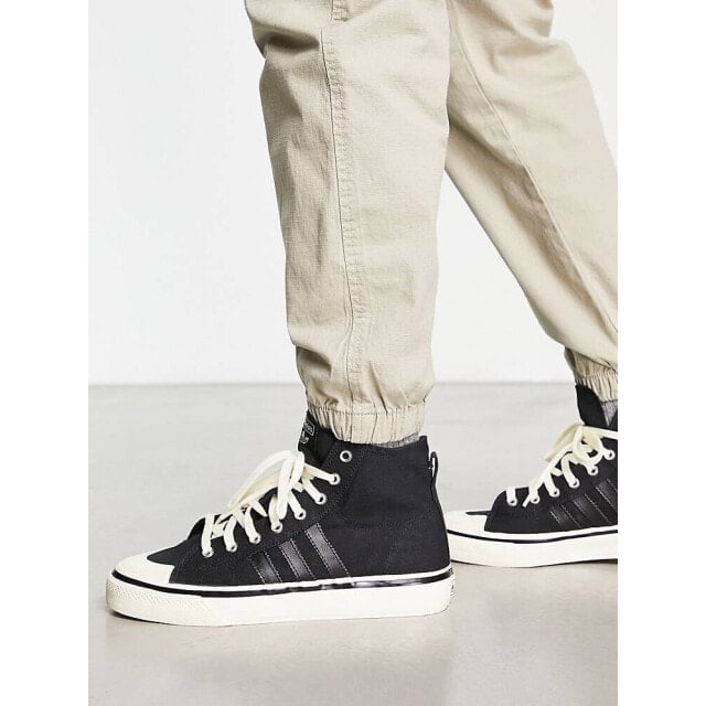 

adidas Originals Nizza RF 74 hi top trainers in black