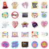 50PCS Anxiety Quote Cartoon Graffiti Stickers, English Anxiety-Themed Phrases Decorative Stickers