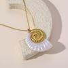 Golden Spiral Conch O-Ring Necklace with Extendable Clavicle Chain