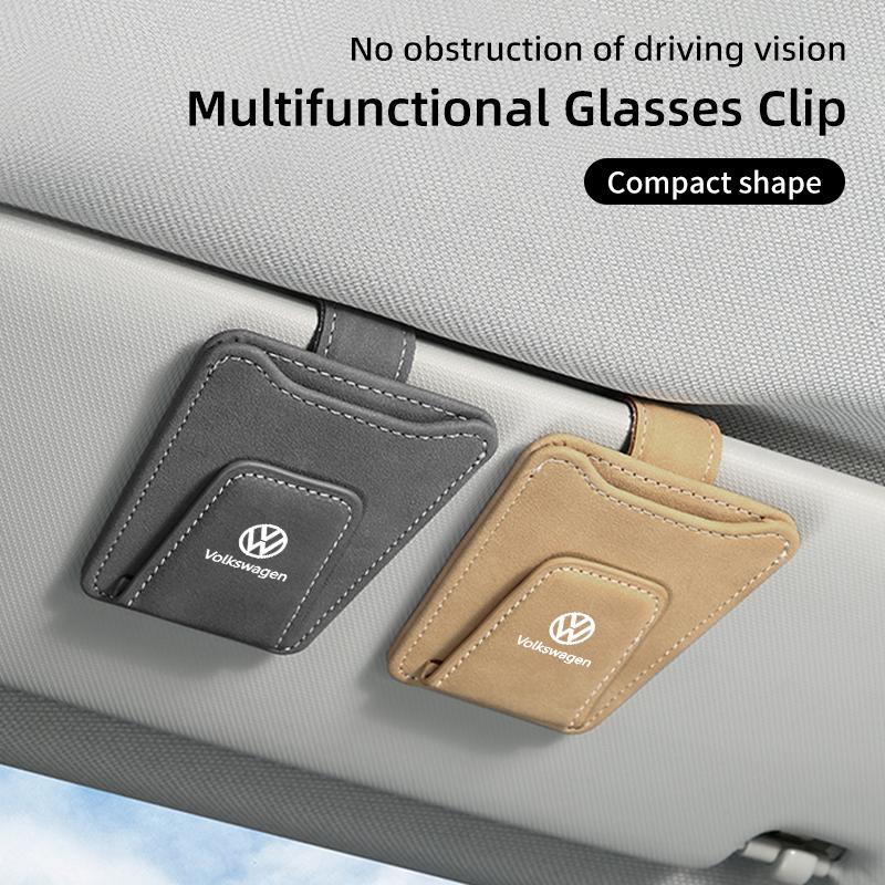 lijk1 Car Sun Visor Glasses Clip Magnetic Card Eyeglasses Storage Organizer For Volkswagen VW Golf 4 6 7 GTI Tiguan Passat B5 B6 7 MK5