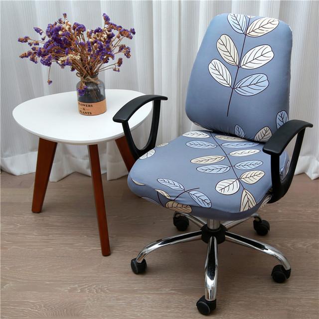 Printed Stretch Split Seat Cushion Cover Soft Stretchy Computer Sectional Chair Covers Home Decor Rotating Lift Office Dining Chair Protectors