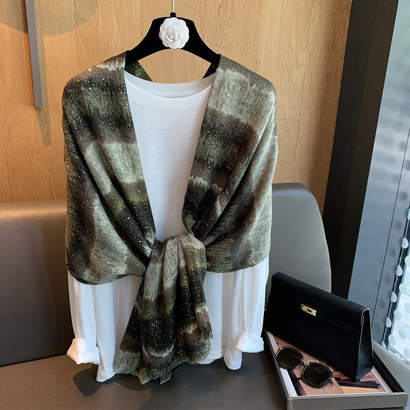 Lurex Glitter Ombre Tie Dyed Fringe Shimmer Viscose Scarf Cotton Shawls Women Perfect for Travel Casual Muslim Hijab 180*90Cm