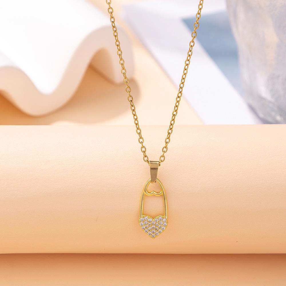 Kadın Lüks Titanyum Çelik Kolye Ucu Klavikula ve Uzun Kazak Kolyesi - Niş Tasarım