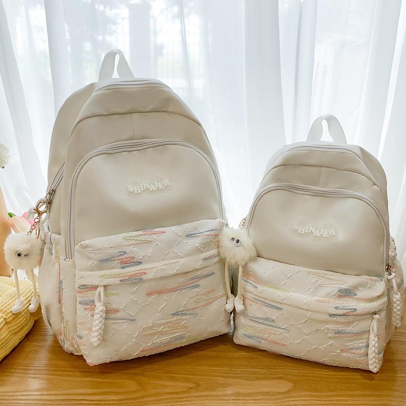 Schoolbag for Children Elementary School Students  Girls Striped Junior High School Students Small Backpack