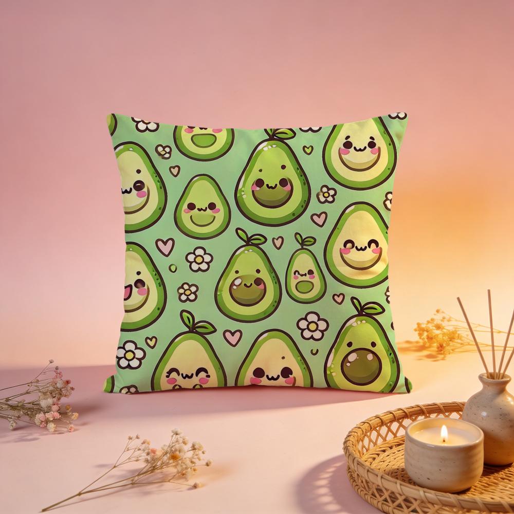 Fresh Minimal Avocado Print Cushion Cover Comfortable Durable Pillow Cover MultiScene for Home Office Car Sofa