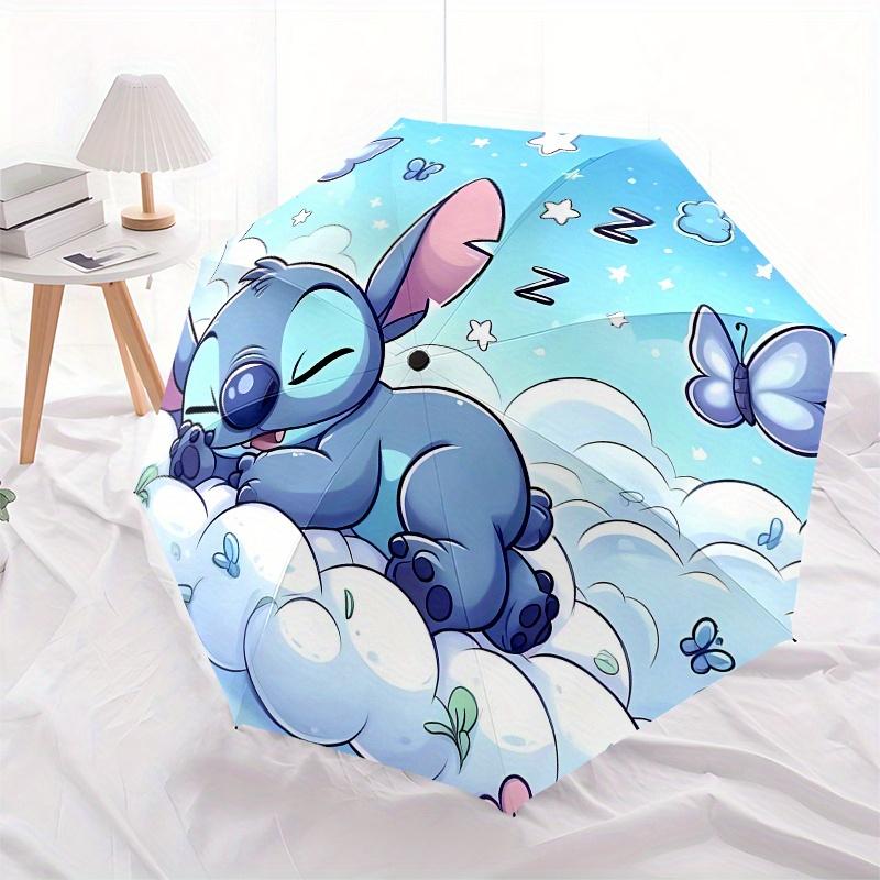 Stitch, Ombrello con Paesaggio Nuvoloso ad Apertura e Chiusura Automatica, Ombrello da Viaggio Compatto, Leggero e Portatile, Adatto per Spiaggia Pendolarismo B