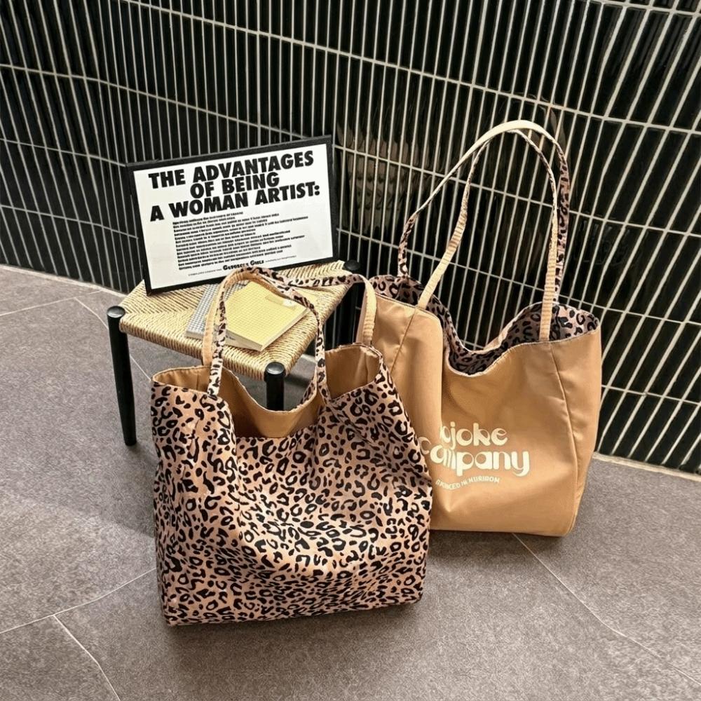 Large Capacity Double Sided Reversible Tote Bag Lightweight Nylon Handbag  Casual