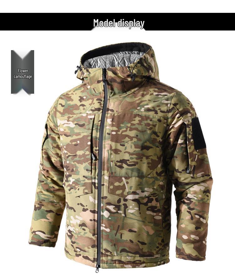 

Men s Winter Camouflage Cotton-Padded Windproof Coat - Durable, Outdoor-Ready Military Style, Cold-Proof, All-Terrain, Short Jacket. XXL