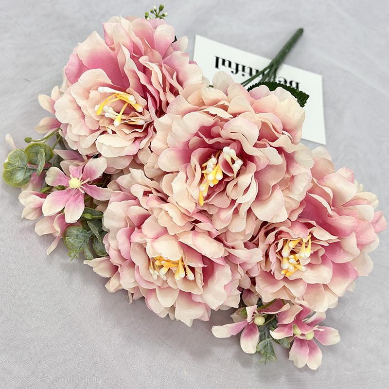 Silk Flower Wedding Handheld Bouquet With Petal Arrangement For Home Decor And Photography Props