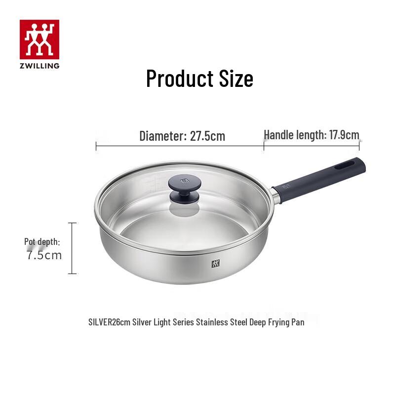 ZWILLING Silver Series 304 Stainless Steel Frying Pan