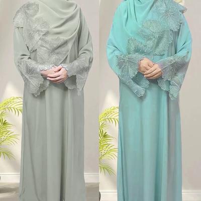 Women's Muslim Ladies Robe Malay Indonesian Dress with Hijab