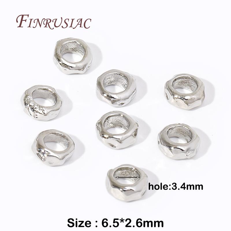 

18K Gold Plated/Rhodium Irregular Spacer Beads,Separator For Beads,Metal Bracelet Beads DIY Jewelry Making Accessories 10 Pieces