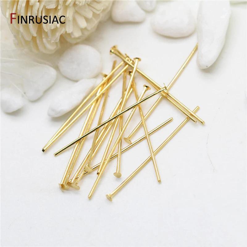 

14K Gold Plated Brass Flat Head Pins 50pcs/lot Promotion For Jewelry Making Accessories,DIY Jewellery Making Components 0.5mmx20mm