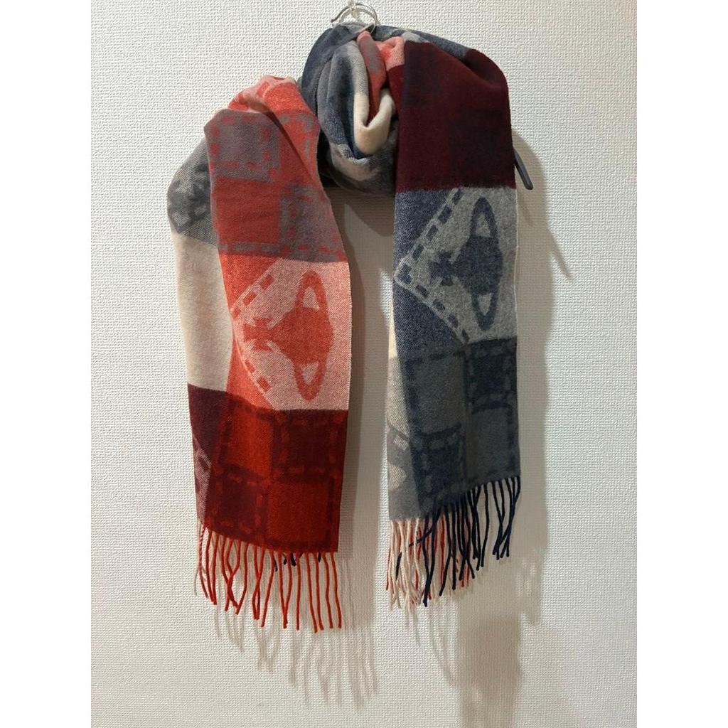 Used Vivienne Westwood scarf stole orb logo patchwork pattern